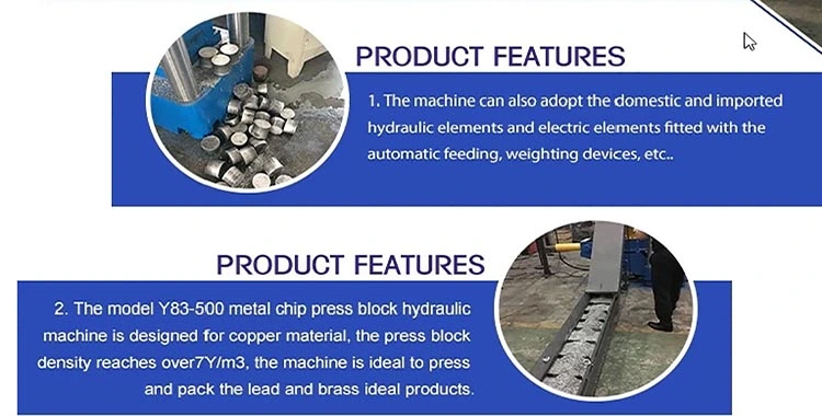 500t Metal Hydraulic Briquetting Press Metal Scrap Briquette Machine